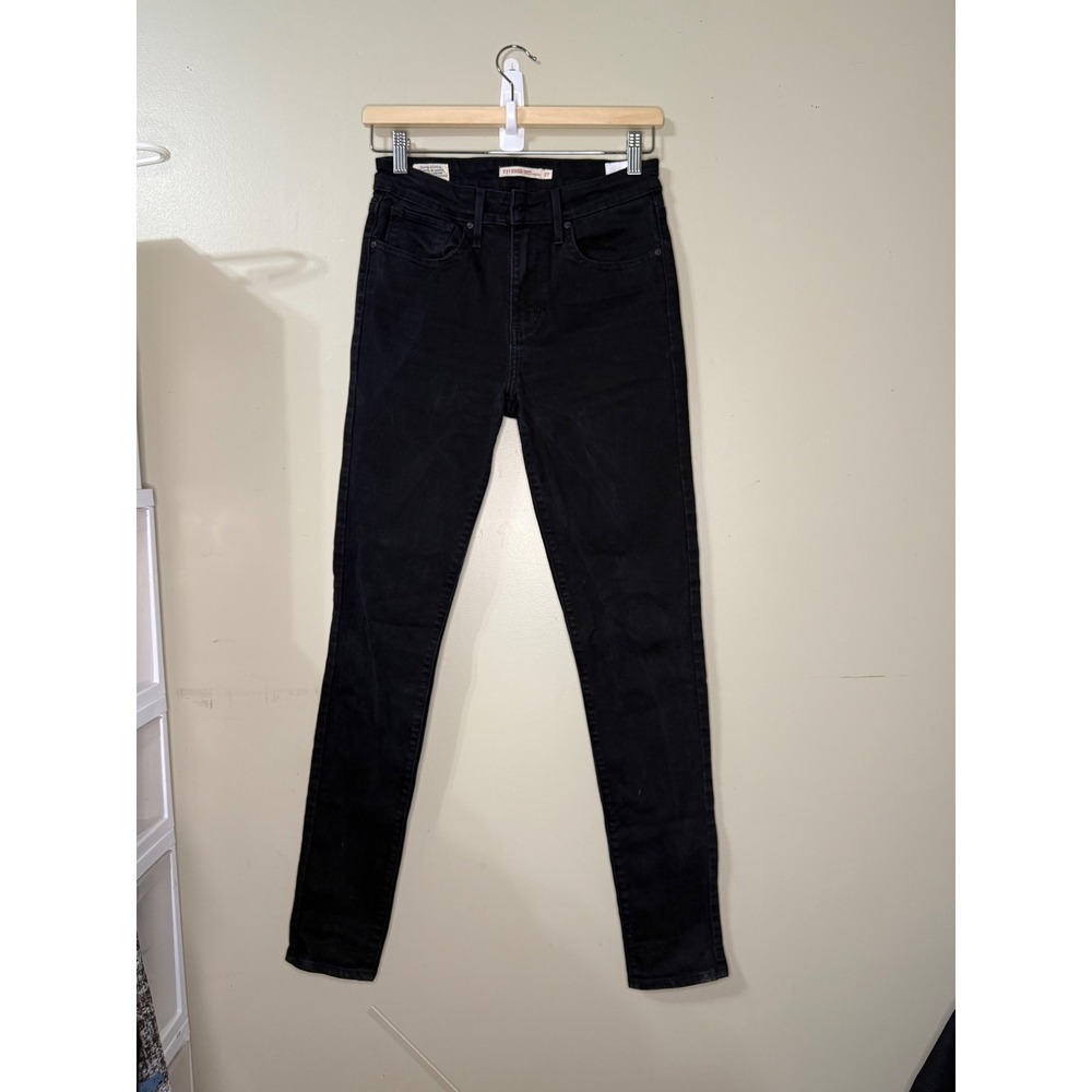 Levis Premium 721 High Rise Skinny Jeans Black Womens 27 High Waisted Boho